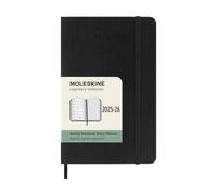 Moleskine Weekly Planner 2025-2026, Agenda Semanal 18 Meses Con Espacio para Notas, Tapa Suave y Cierre Elástico, Formato Pocket 9 x 14 cm, Color Negro