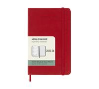 Moleskine Agenda Semanal 2025-2026 18 meses tapa dura cierre elástico Pocket 9x14 cm Rojo Escarlata