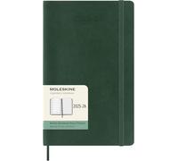 Moleskine Weekly Planner 2025-2026, Agenda Semanal 18 Meses Con Espacio para Notas, Tapa Suave y Cierre Elástico, Formato Grande 13 x 21 cm, Color Verde Mirto