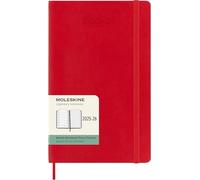 Moleskine Weekly Planner 2025-2026, Agenda Semanal 18 Meses Con Espacio para Notas, Tapa Suave y Cierre Elástico, Formato Grande 13 x 21 cm, Color Rojo Escarlata