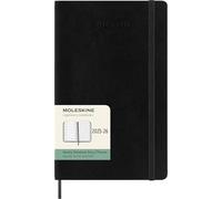 Moleskine Weekly Planner 2025-2026, Agenda Semanal 18 Meses Con Espacio para Notas, Tapa Suave y Cierre Elástico, Formato Grande 13 x 21 cm, Color Negro