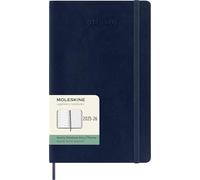 Moleskine Weekly Planner 2025-2026, Agenda Semanal 18 Meses Con Espacio para Notas, Tapa Suave y Cierre Elástico, Formato Grande 13 x 21 cm, Color Azul Zafiro
