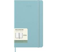 Moleskine 12 Monate Wochen Notizkalender 2026, Large/A5, 1 Wo = 1 Seite, rechts linierte Seite, fester Einband, Aquamarin