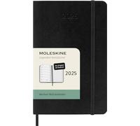 Moleskine Weekly Planner, Agenda Semanal con Espacio Para Notas 12 Meses 2025, Tapa Blanda y Cierre Elástico, Color Negro, IdiomaAlemán, FormatoBolsillo 9x14 cm