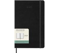 Moleskine Weekly Planner, Agenda Semanal con Espacio para Notas 12 Meses 2025, Tapa Dura y Cierre Elástico, Color Negro, Formato Grande 13x21