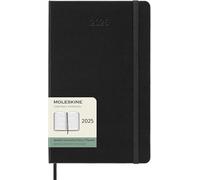 Moleskine Weekly Planner, Agenda Semanal Horizontal 12 Meses 2025, Tapa Dura y Cierre Elástico, Color Negro, Formato Grande 13x21 cm