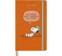 Moleskine Weekly Planner Peanuts, Agenda Semanal 2026 de 12 Meses con Espacio para Notas, Tapa Dura, Cierre Elástico y Adhesivos Temáticos, Formato Grande 13 x 21 cm