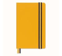 Moleskine x K-Way Cuaderno, Edición Personalizada con Diseño a Rayas y Tapa Dura, Tamaño Grande 13x21 cm, Color Naranja