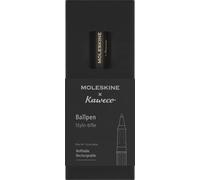 Moleskine x Kaweco Bolígrafo Recargable de Plástico ABS para Escribir y Tomar Notas, Recarga de 1.0 mm con Tinta Azul Incluida, Negro