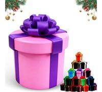 Molesta Caja de Regalo con Tornillos encajados, Broma con Cajas de Regalo difíciles de Abrir, Divertido Regalo de Broma para Navidad, Regalos de Broma Reutilizables Impresos en 3D (F)