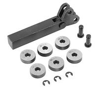 Moleteo de acero de 7 piezas, moleteado en L de doble rueda diagonal de 0,5/1/2 mm, acceso al torno con revestimiento, resistencia para pieza de trabajo de metal Psing