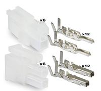 Molex Conector de 2 pines mucho, 6 con juegos, W/18 - 24 AWG w/pines MINI-FIT Jr