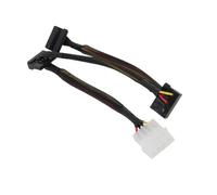 Molex de 18 Pulgadas 4 Pines en ángulo Derecho 3 x SATA Power 15-Pin Cable división 90 Grados con Manga Negra Compatible with ATX 12 / 5V & HDD SSD(Molex to 3XSATA)