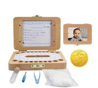 MOLFUJ Baby Tooth Fairy Keepsake Box Newborn Personalized Wooden Stor