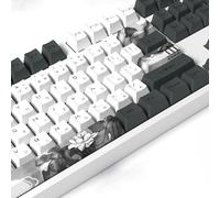 MOLGRIA Ink Lotus Keycaps - Juego de 68 teclas personalizadas PBT Cherry Profile Dye-Sublimation con fuente japonesa para teclado de juegos Cherry MX Switch de 68 teclas, diseño ANSI (JP)