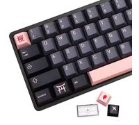 MOLGRIA Keycaps - Juego de 136 teclas Night Sakura para teclado completo, tapas PBT personalizadas con extractor para Cherry MX 104/87/68/61 60%