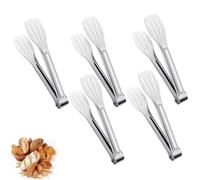 MOLHEM 5 pinzas de cocina de acero inoxidable para servir alimentos, pinzas de cocina de 7 pulgadas, pinzas de buffet, pinzas de freír para pasta, ensalada, barbacoa, pastel, fiesta en casa
