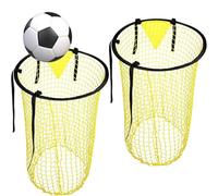 MOLHEM Paquete de 2 redes plegables para portería de fútbol, equipo de entrenamiento de fútbol duradero y portátil, para práctica de tiro, juegos de patio, niños y adultos (uso en interiores y