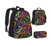 MOLIAE Mochila con estampado de tortugas marinas, mochila de viaje, bolsa ligera resistente al agua, con bolsa de almuerzo, estuche para lápices, Orgullo Gay Rainbow, Talla única