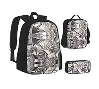 MOLIAE Mochila con estampado de tortugas marinas, mochila de viaje, bolsa ligera resistente al agua, con bolsa de almuerzo, estuche para lápices, Patrón abstracto de cristal de diamante con purpurina, Talla única
