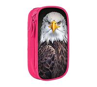 MOLIAE White Head Eagle - Estuche para lápices de alta capacidad con impresión de águila, estuche organizador duradero, para hombres y mujeres, Pink, Talla única, moda