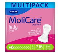 MoliCare Compresas Premium Lady Pad para incontinencia para mujeres con debilidad de vejiga, aloe vera, 2 gotas, 12 unidades