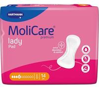MoliCare Lady Pad - Compresas de incontinencia extralargas para mujeres con incontinencia media, neutralizan los olores, protección avanzada de la piel, 14 unidades