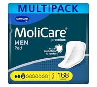 MoliCare Men Pad - Almohadillas discretas para incontinencia de 3 gotas para hombres, protección contra fugas de luz con protectores antifugas, sensación de secado instantáneo, protección avanzada de