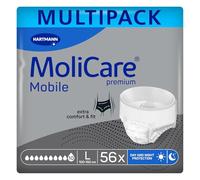 Molicare Mobile 10 Gotas Talla L, Ropa Interior Absorbente para Mujeres y Hombres con Incontinencia Severa, Protección Contra Fugas, Respetuosa la Piel, Mejor Ajuste Corporal, 56 uds