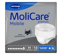Molicare Mobile 10 Gotas Talla M, Ropa Interior Absorbente para Mujeres y Hombres con Incontinencia Severa, Protección Contra Fugas, Respetuosa la Piel, Mejor Ajuste Corporal, 14 uds