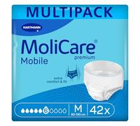 Molicare Mobile 6 Gotas Talla M, Ropa Interior Absorbente para Mujeres y Hombres con Incontinencia Moderada, Protección Contra Fugas, Respetuosa la Piel, Mejor Ajuste Corporal, 42 uds
