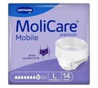 Molicare Mobile 8 Gotas Talla L, Ropa Interior Absorbente para Mujeres y Hombres con Incontinencia Severa, Protección Contra Fugas, Respetuosa la Piel, Mejor Ajuste Corporal, 14 uds
