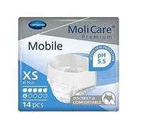 MoliCare Mobile, Pañales para Adultos con Incontinencia, Ropa Interior Absorbente para Hombres y Mujeres, Talla XS, 14 unidades - Pack de 4