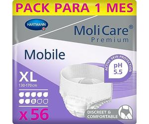 MoliCare Mobile Pañales para Adultos con Incontinencia Severa, Ropa Interior Absorbente para Hombres y Mujeres, talla XL, 14 unidades, Pack de 4