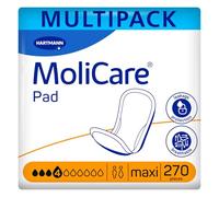MoliCare Pad 4 gotas extra largas para incontinencia para debilidad moderada de la vejiga | neutralización de olores | Protección contra fugas | Protección avanzada de la piel | 9 paquetes de 30