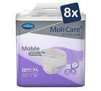 MoliCare Pantalones desechables móviles de primera calidad: uso discreto en caso de incontinencia para mujeres y hombres, 8 gotas, talla XL (circunferencia de cadera de 130-170 cm), 8 x 14 unidades