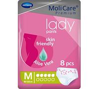 MoliCare Pantalones prémium para mujer, uso discreto para la debilidad de la vejiga, especialmente para mujeres, aloe vera, 5 gotas, talla M, paquete de 64