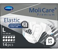 MoliCare Premium Elastic Slip: para la incontinencia más grave para mujeres y hombres; 10 gotas, talla L (circunferencia de la cadera de 115 a 145 cm), 14 unidades