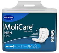 MoliCare Premium Form MEN 6 gotas para incontinencia media: alta seguridad, protección extra contra fugas y discreción para hombres, 32 unidades