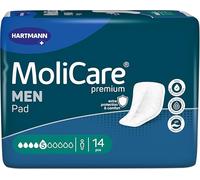 MoliCare Premium Men Pad 5 gotas de incontinencia para hombres, protección contra fugas moderadas con protectores antifugas, sensación de secado instantáneo, protección avanzada de la piel, 14 piezas