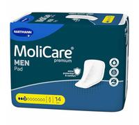 MoliCare Men Pad - Almohadillas discretas para incontinencia de 3 gotas para hombres, protección contra fugas de luz con protectores antifugas, sensación de secado instantáneo, protección avanzada de