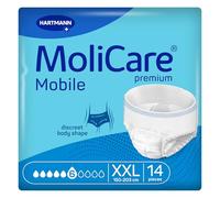 MoliCare premium Mobile 6 Tropfen Größe XXL, Inkontinenzhosen für Frauen und Männer mit mittlerer Inkontinenz, extra Auslaufschutz, fortschrittlicher Hautschutz, verbesserte Passform, 14 Stück