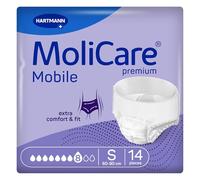 MoliCare Premium Mobile 8 Drops | Talla S | Pantalones de incontinencia para incontinencia severa | Protección adicional contra fugas | Protección avanzada de la piel | Talla 24-35 pulgadas | Paquete