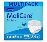 MoliCare Premium Mobile - Pantalones de incontinencia para mujeres y hombres con incontinencia media, protección adicional contra fugas, protección avanzada de la piel, ajuste mejorado, 84 unidades