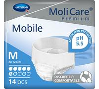 MoliCare Mobile, Pañales para Adultos con Incontinencia, Ropa Interior Absorbente para Hombres y Mujeres, 6 gotas, Talla M, 14 unidades