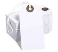 MOLIMOLI 500 Piezas Colgante de Etiqueta Precio, 3.8 * 5.8cm Etiquetas Colgantes Precio con Cuerda, Regalo Blancas & para Ropa, Mercado Pulgas, Banderas Letras