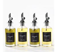 Molimoli Aceitera dispensador de Aceite y Vinagre para Cocina, Vertedor Automático, Botellas de Cristal Finas para Cocina | Set de 2 - Nergo