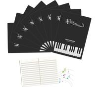 MOLIMOLI Libro de música 8 piezas 185 * 260 mm Regla 14 Cuaderno escolar con 12 bastones 32 hojas Pentagrama Partituras en blanco Folleto para escuelas Instituciones Mujer Hombre Niño