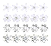 MOLIMOLI Lot de 20 Mini Épingles à Cheveux en Forme Fleur Avec Strass - Épingles Blanches Décoratives Mariage, Accessoires Mariée Filles, Flores para el Cabello, Boda