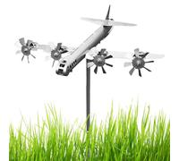 Molinete De Avión - Metal, Spinner De Veleta De Avión | Molino De Viento De Avións Al Aire Libre, Decoración De Jardín De Patio | Aviones De Metal Duraderos Para Patio, Porche Y Exhibición Al Aire Lib